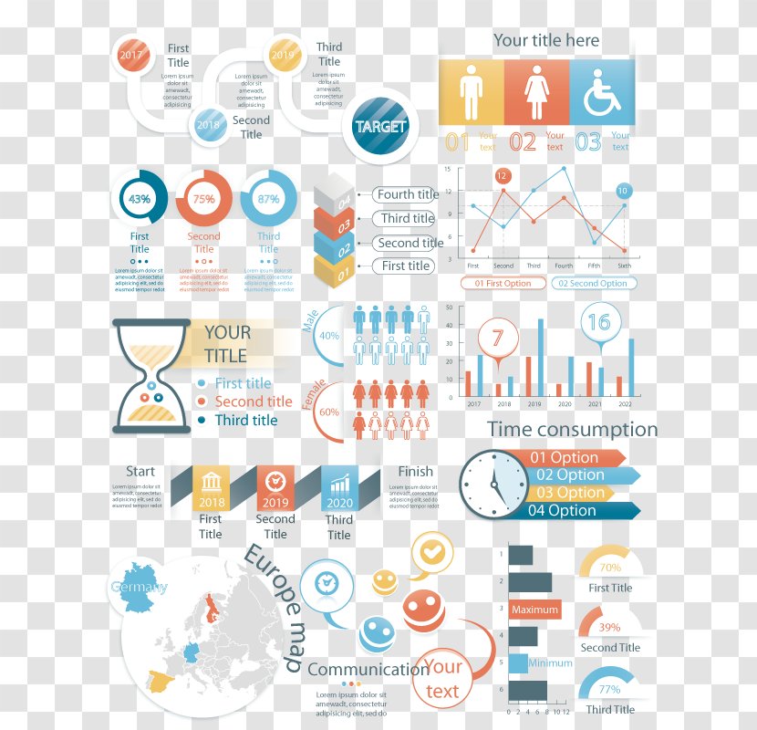 Infographic Creative Market Presentation Adobe Illustrator Information - Visualization - Vector PPT Business Transparent PNG