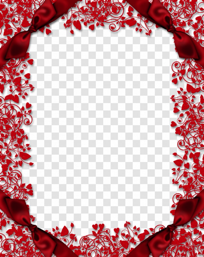 Red Ribbon Print Border - Heart - Framebridge Transparent PNG