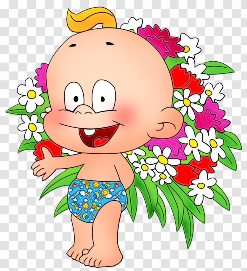 Cartoon Cheek Cut Flowers Bouquet Plant - Smile Happy Transparent PNG