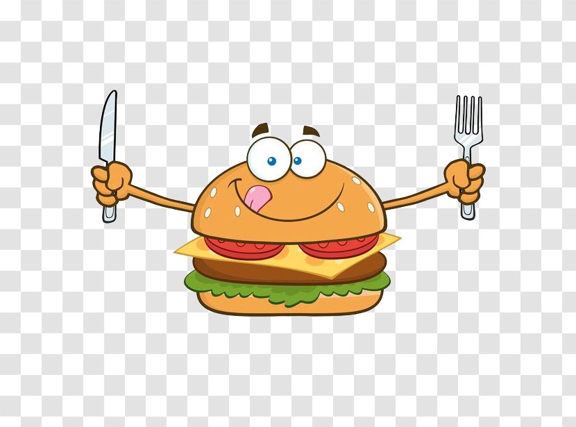 Hamburger Royalty-free Cartoon Stock Illustration - Shutterstock - With Knives And Forks Transparent PNG