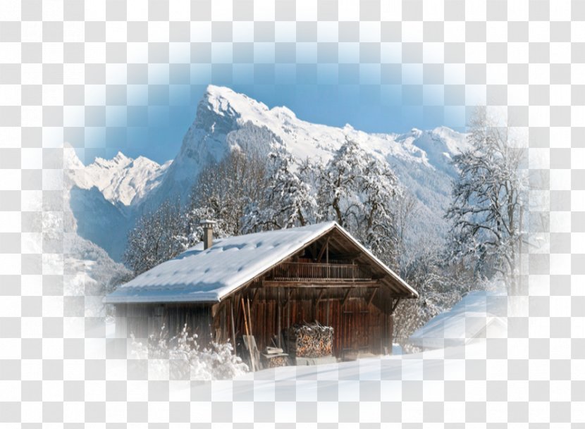 Landscape Winter Paper Landform - Log Cabin - Paysage Transparent PNG