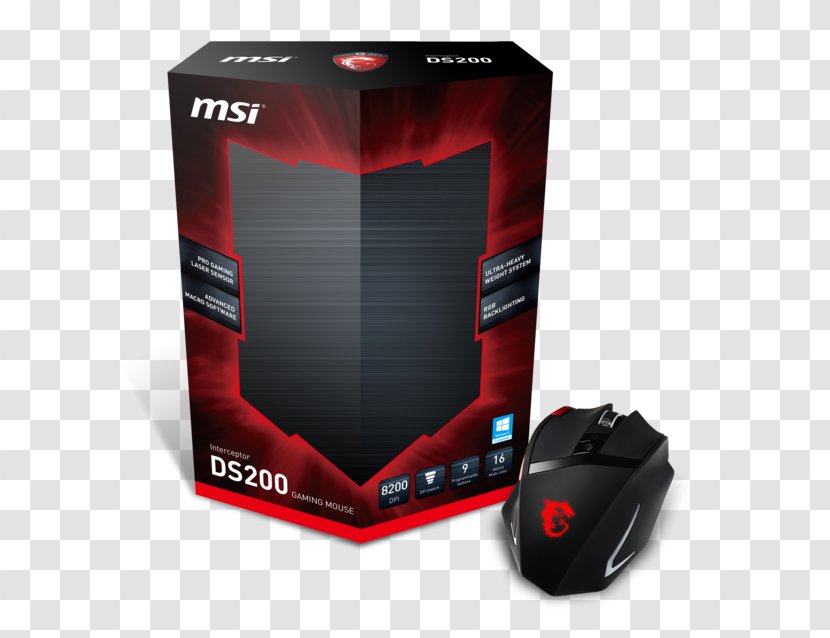 Computer Mouse Style Savvy MSI Interceptor Gaming INTERCEPTOR DS200 - Msi Transparent PNG
