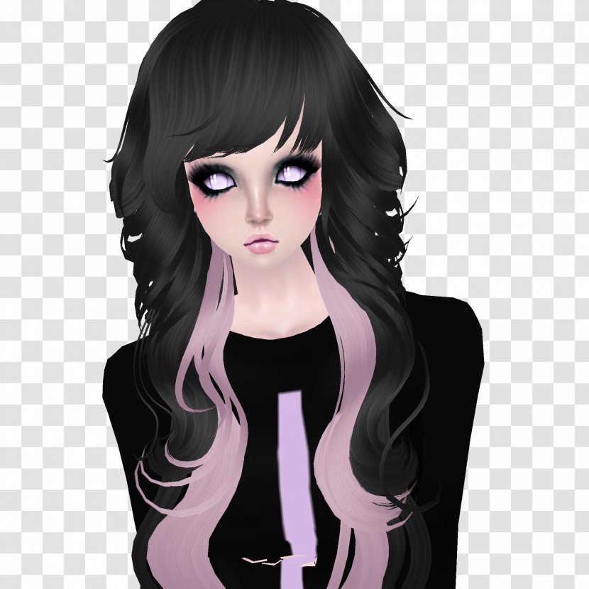 Long Hair IMVU Hairstyle Goth Subculture - Watercolor Transparent PNG
