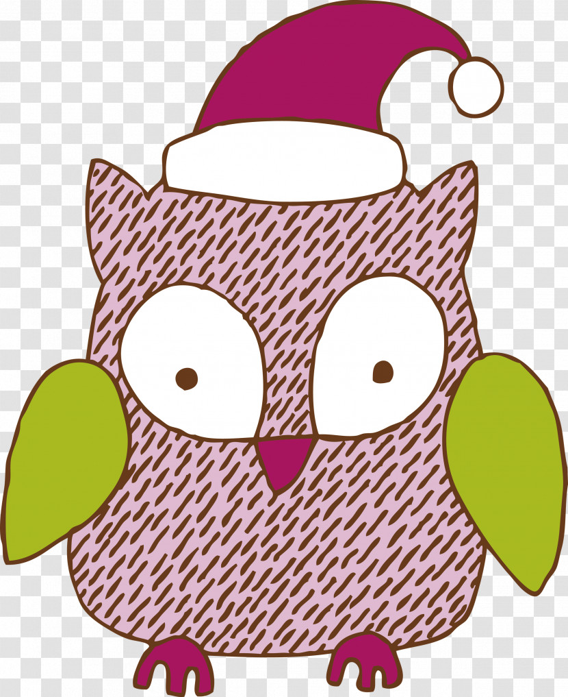 Owl Pink Green Cartoon Bird Of Prey Transparent PNG