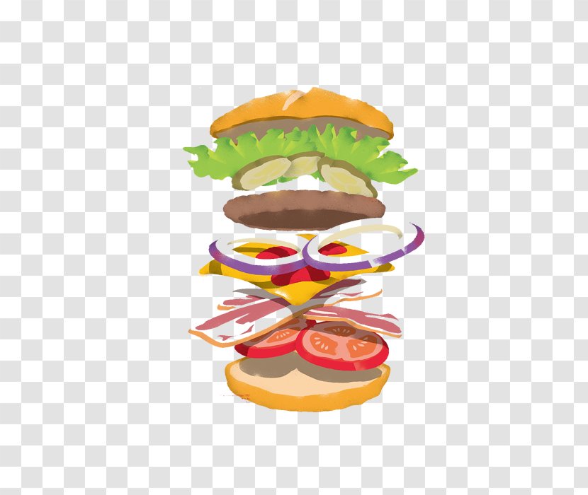 Cheeseburger Hamburger Junk Food Lettuce - Fast - Crab Fort Design Transparent PNG