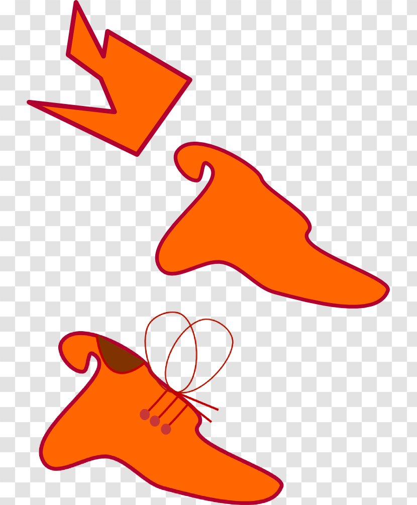Shoe Line Clip Art - Orange Transparent PNG