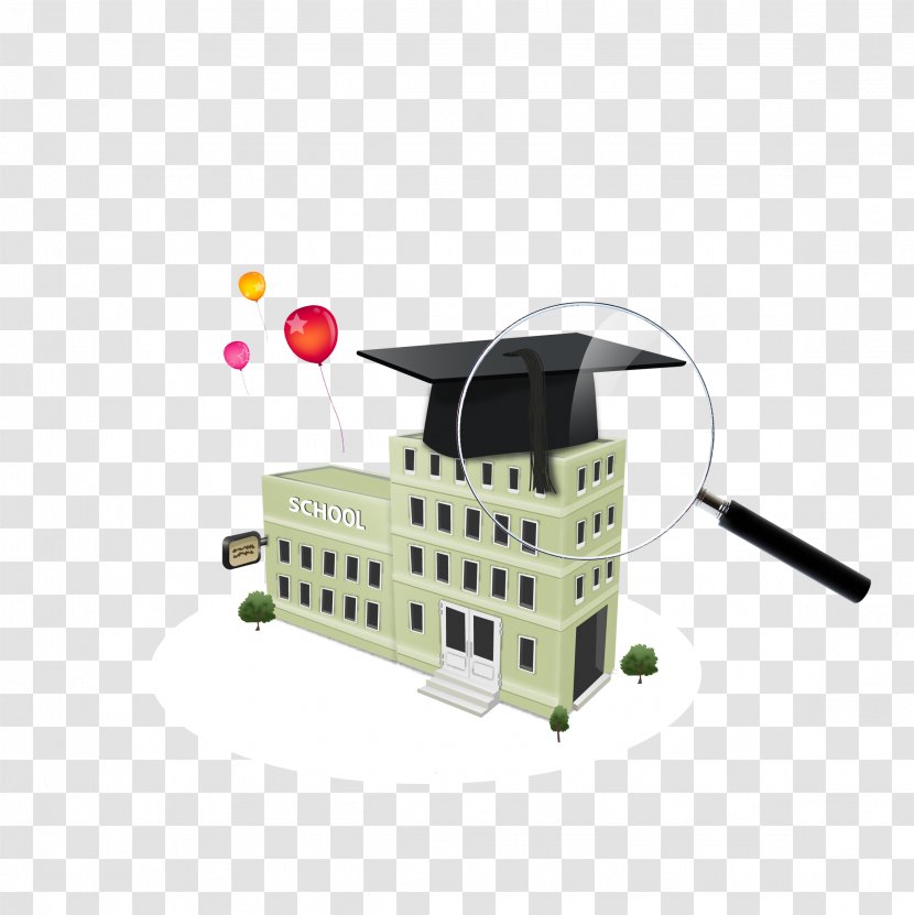 Estudante Bachelors Degree Illustration - Dr. Magnifying Glass Building Cap Transparent PNG