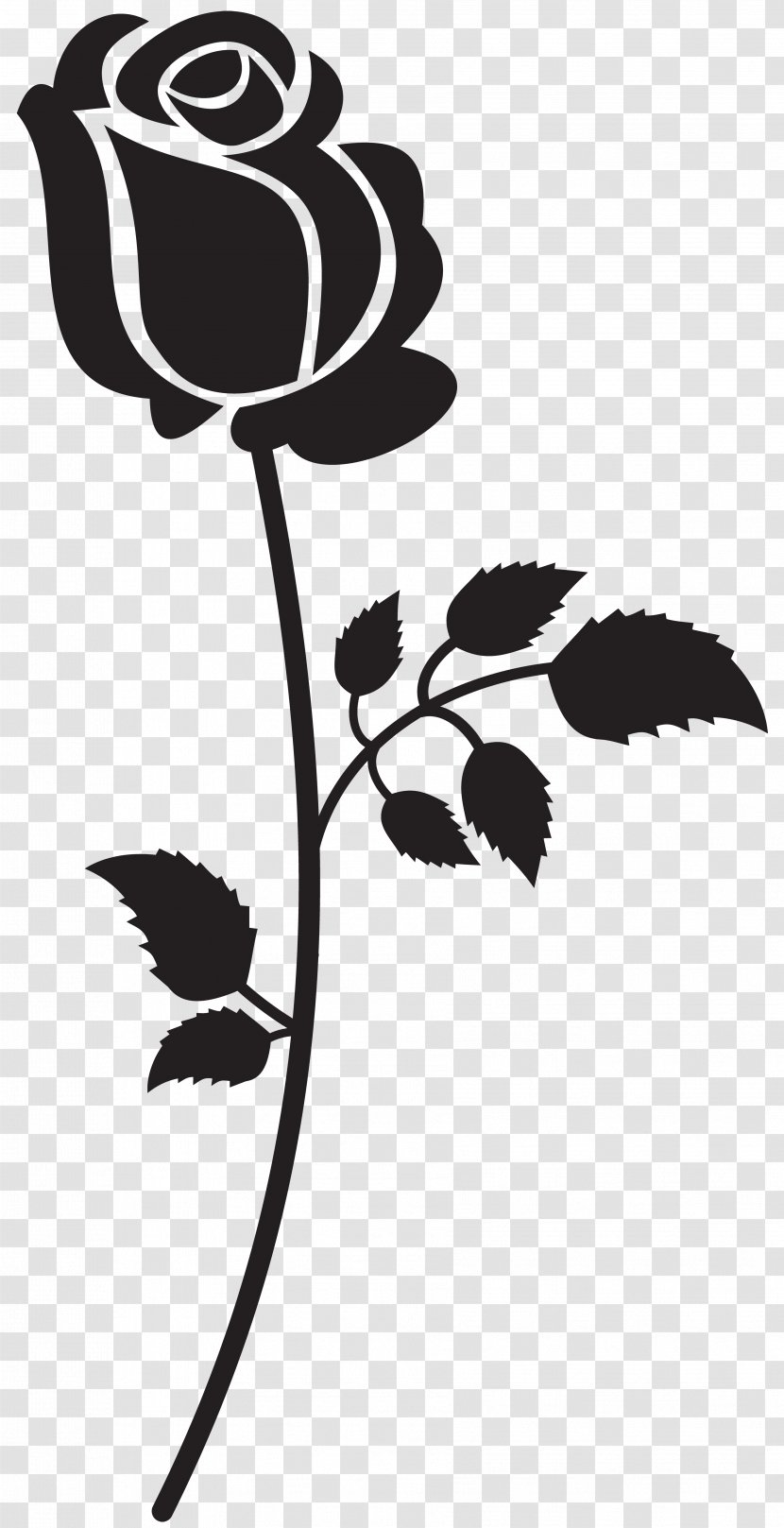 Silhouette Rose Clip Art - Black - Cliparts Transparent PNG