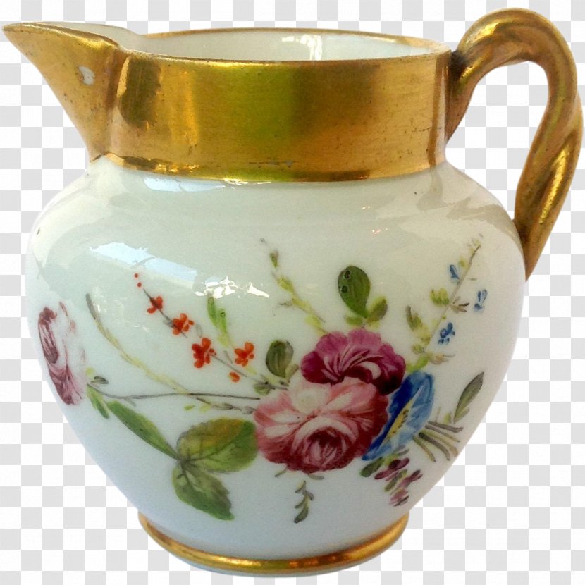 Jug Vase Saucer Pitcher Porcelain - Serveware - Hand Painted Bouquets Transparent PNG