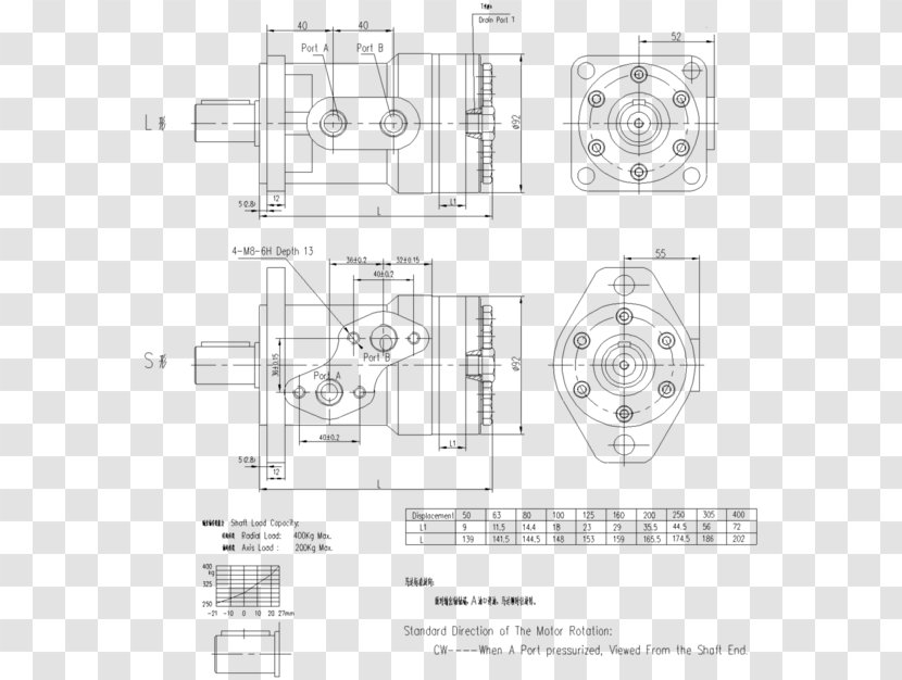 Gerotor Hydraulics Motor Vehicle Electric Engine - Black And White Transparent PNG