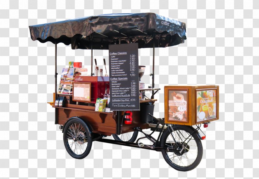 Bicycle Drink Coffee Car Image - Cart - Vintage Food Truck Transparent PNG