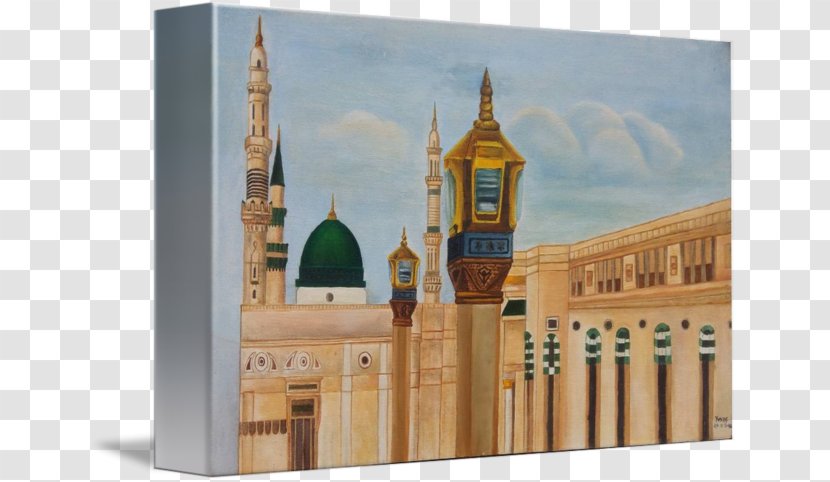 Medina Mosque The Art Of Painting Oil - Architecture Transparent PNG