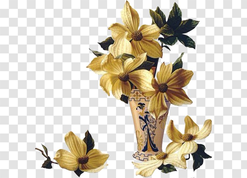 Clip Art - Floral Design - Retro Vase Transparent PNG