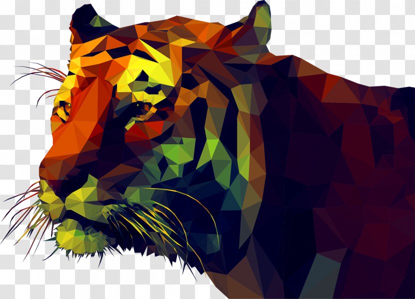 Tiger Polygon Illustration - Art - Geometry Transparent PNG