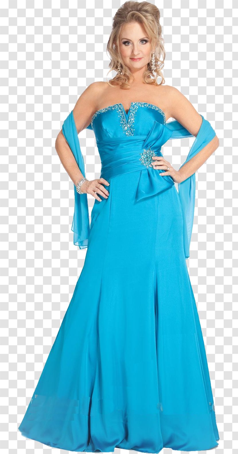 Evening Gown Blue Cocktail Dress - Satin Transparent PNG