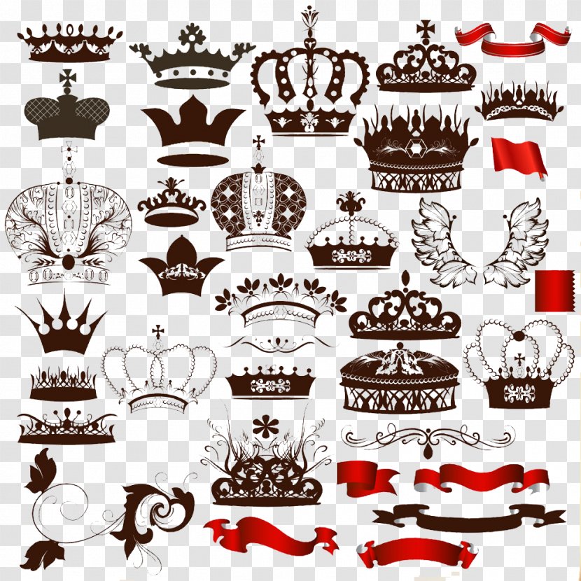 Crown Heraldry Illustration - Label - Vector Transparent PNG