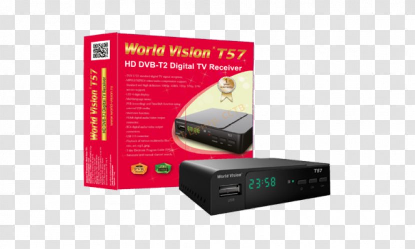World Vision International DVB-T2 Digital Television Set-top Box Video Broadcasting - Tv Tuner Cards Adapters Transparent PNG