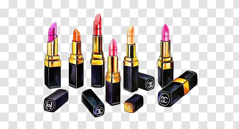 Chanel Lipstick Cosmetics Watercolor Painting Illustration - Hand-painted Transparent PNG