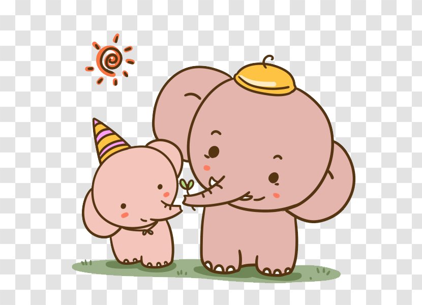 Cartoon Avatar Clip Art - Tree - Parental Elephant Buckle Creative Decoration Free Transparent PNG