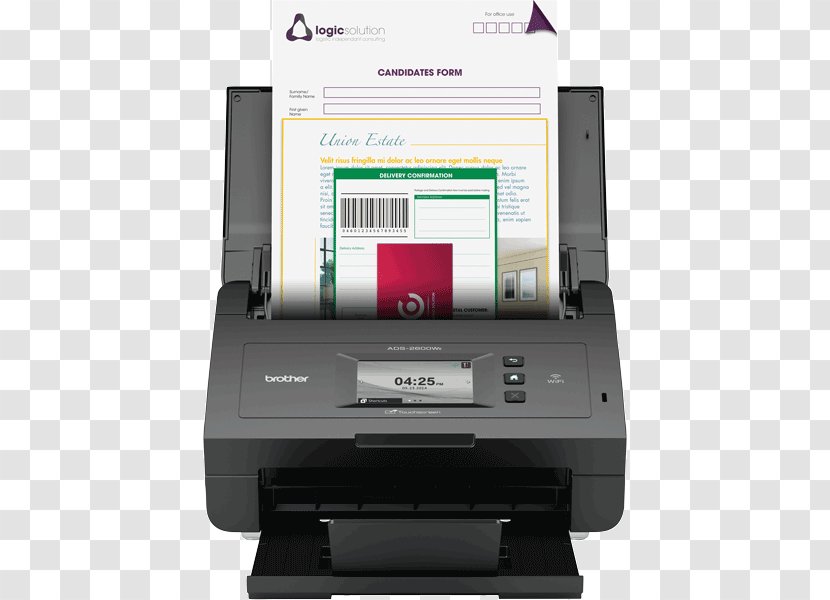 Image Scanner Brother ADS-2600W Documentary Ads-2600W 24Ppp Double With Wifi / Network Ads-2600We - Laser Printing - Device Transparent PNG