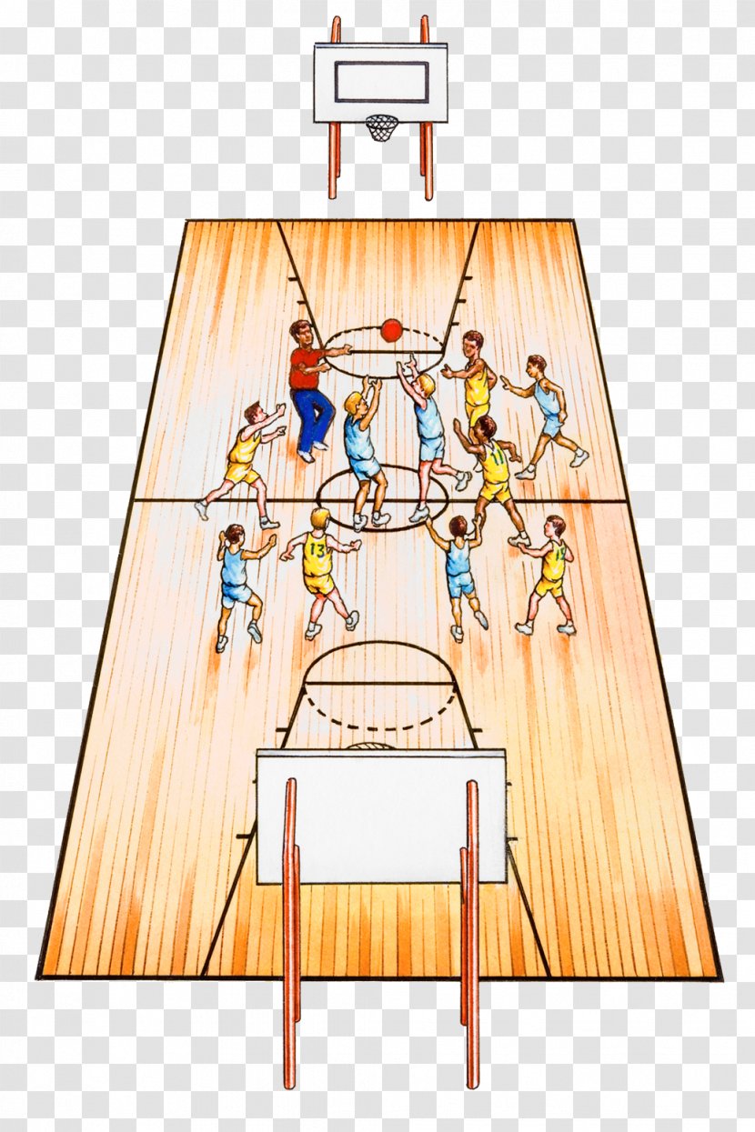 Basketball Court Sport Illustration - Cartoon - Game Transparent PNG