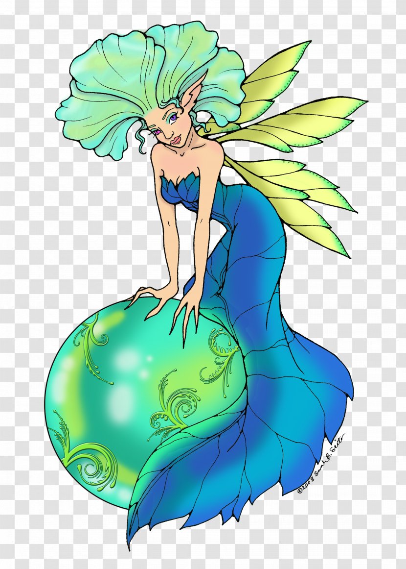 Fairy Mermaid Plant Clip Art - Coloring Book Transparent PNG