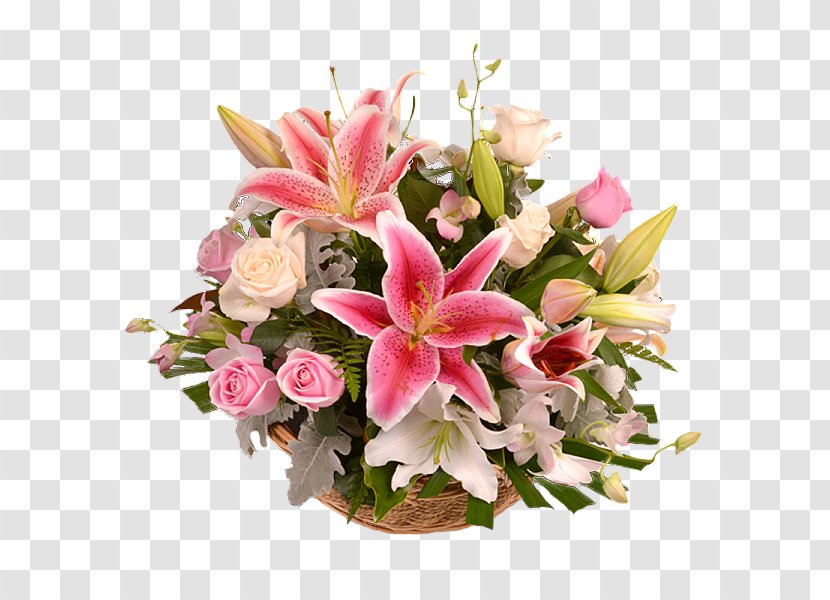 Floral Design Basket Pink Rose Flower Transparent PNG