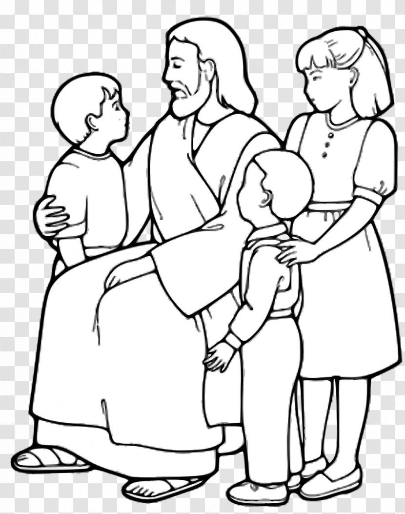 Parables Of Jesus Coloring Book Teaching About Little Children Depiction - Cartoon - Child Transparent PNG