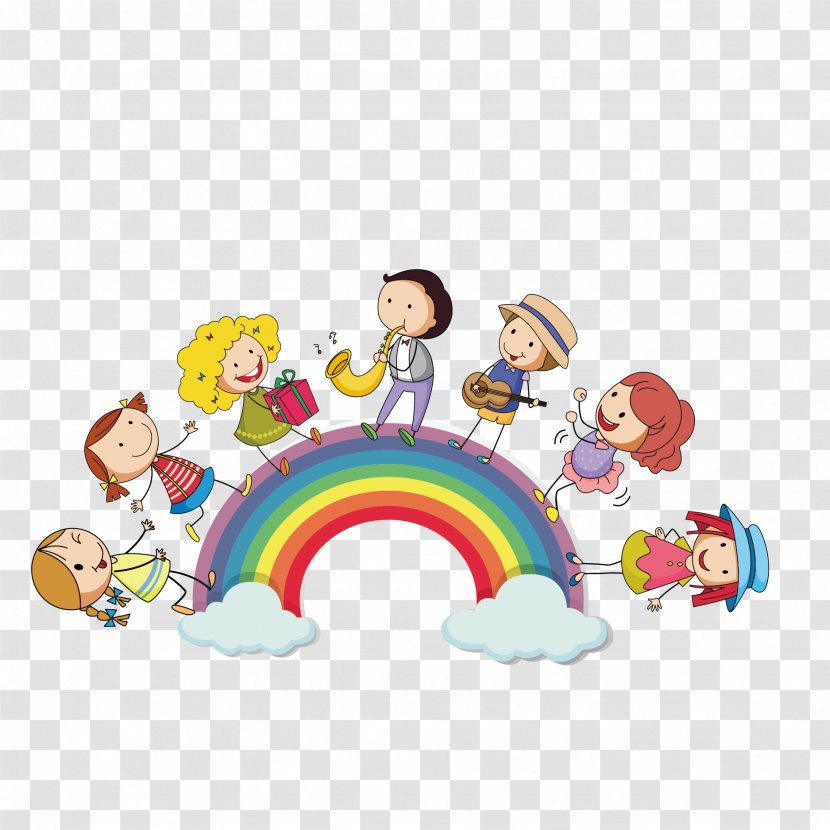 Rainbow Child Royalty-free Illustration - Photography - Vector Cartoon Transparent PNG