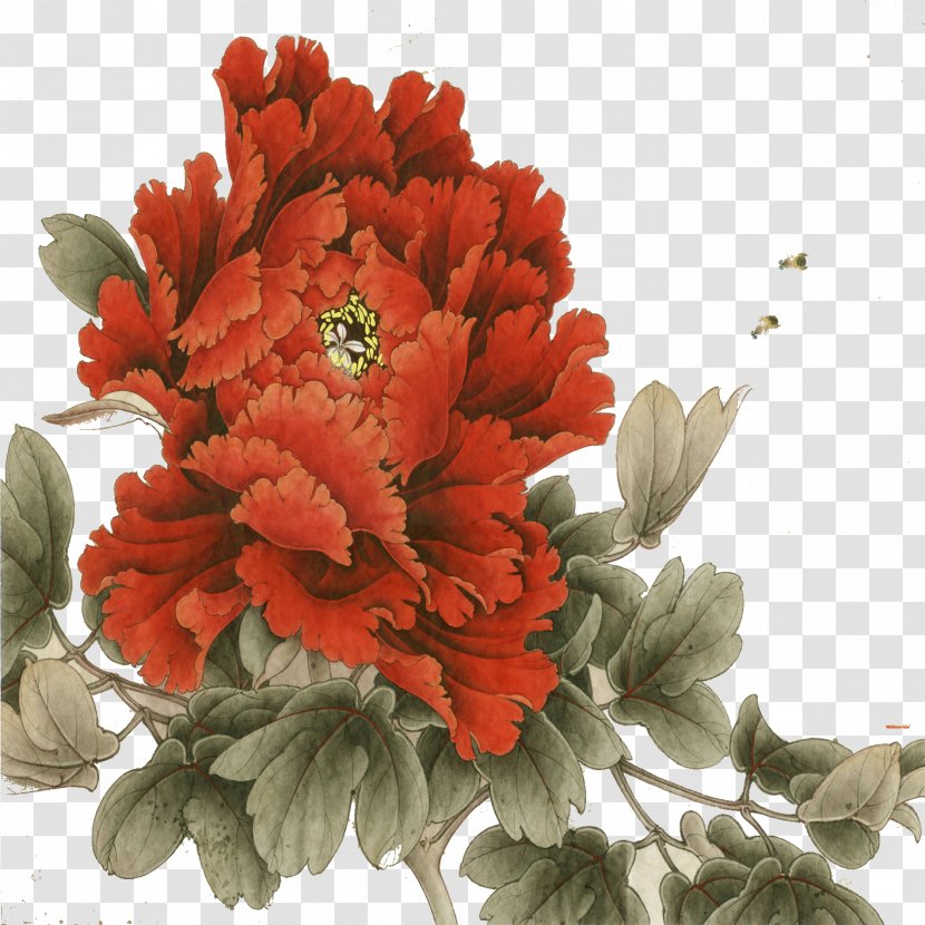 China Peony Paintbrush Art The Painting - Plant Transparent PNG