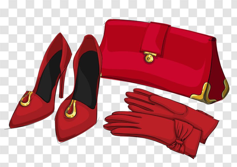 High-heeled Footwear Shoe Handbag Clip Art - Fashion - Red High Heels Transparent PNG