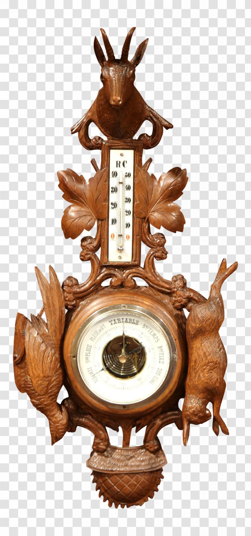 Clock Furniture Antique Chairish Black Forest - Wood - Barometer Transparent PNG