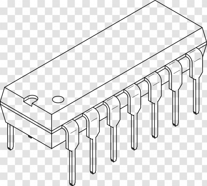 Integrated Circuits & Chips Dual In-line Package Electronic Circuit 555 Timer IC Packaging - Passive Component - Dil Transparent PNG