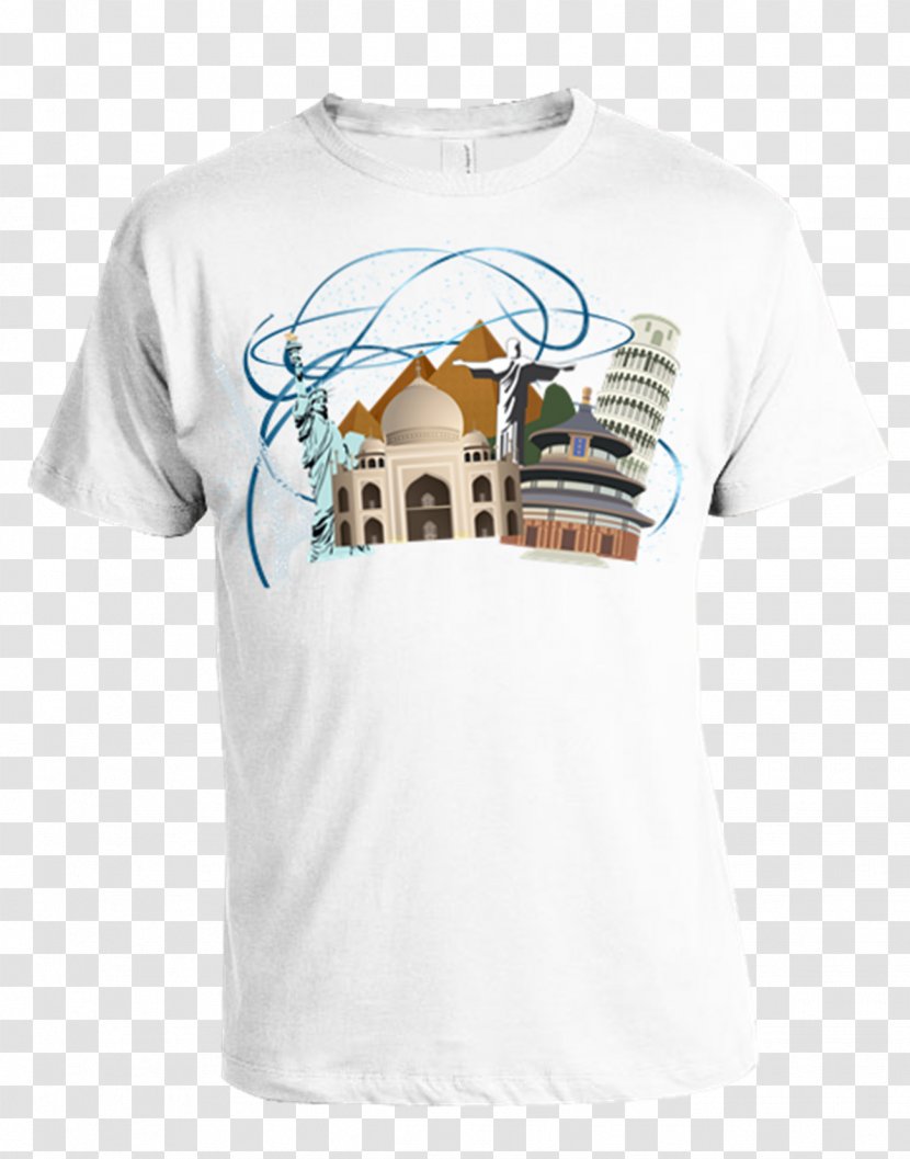 Printed T-shirt Sleeve Clothing - Brand - World Landmarks Transparent PNG