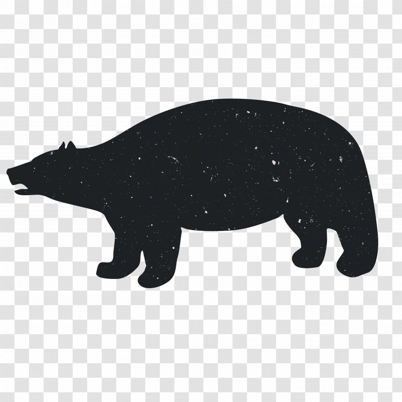 Bear Animal Black And White - Mammal - Silhouettes Transparent PNG