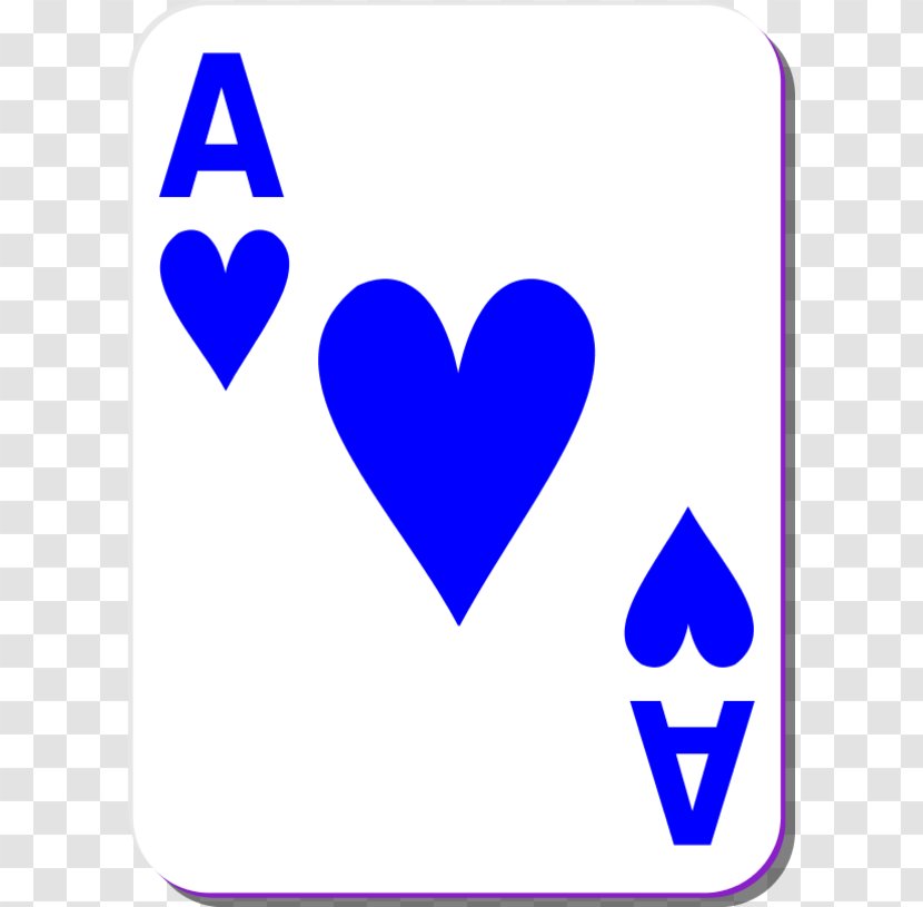 Playing Card Ace Of Hearts Game Clip Art - Cartoon - Spades Clipart Transparent PNG
