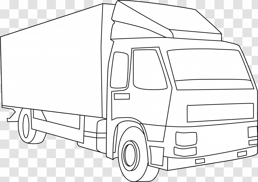Pickup Truck Car Line Art Clip - Auto Part - Outline Transparent PNG
