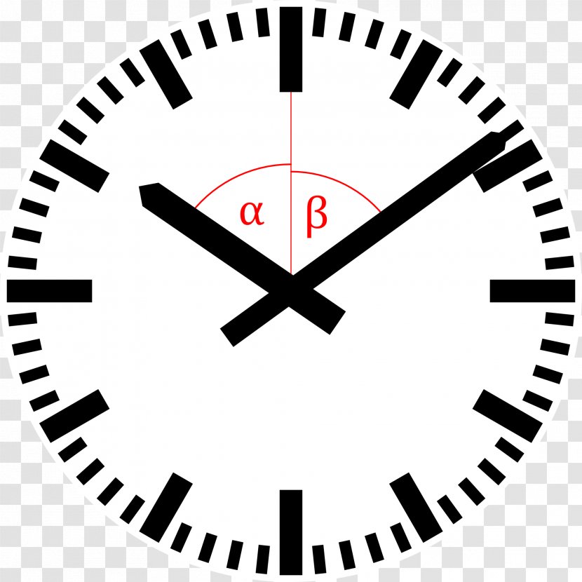 Rail Transport Swiss Railway Clock Face Clip Art - Hands Transparent PNG