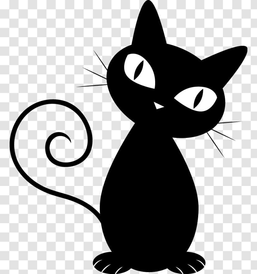 Black Cat Drawing Silhouette Transparent PNG