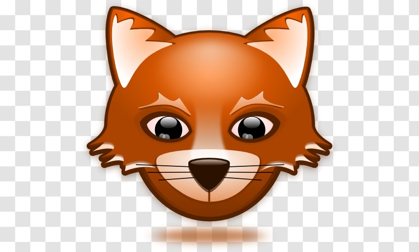 Clip Art Smiley Whiskers Red Fox Image - Online Chat Transparent PNG