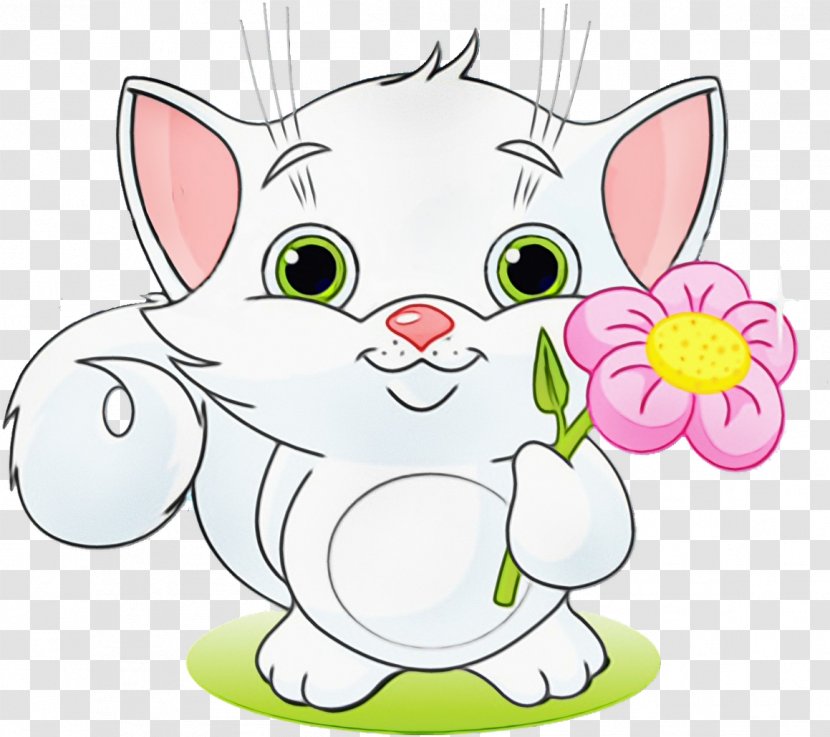 Friendship Kitten Watercolor Painting Cat Love - White - Ear Animal Figure Transparent PNG
