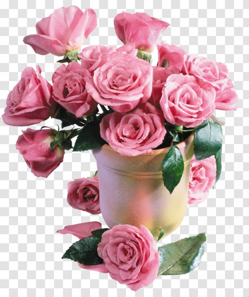 Desktop Wallpaper Flower Bouquet Rose Pink Flowers - Of Transparent PNG