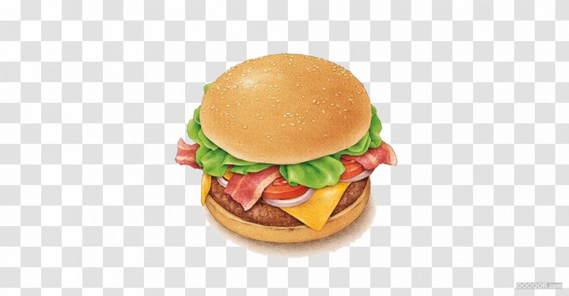Cheeseburger Hamburger Breakfast Sandwich Junk Food Nachos - Meat - Simple Burger Illustrations Transparent PNG