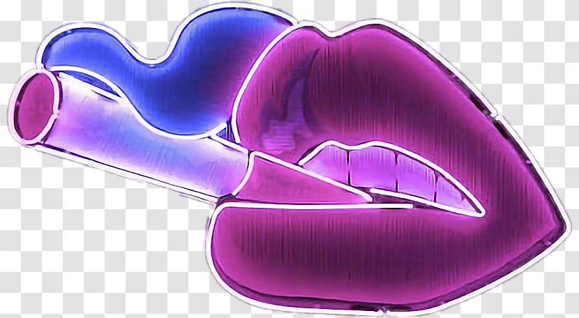 Neon Sign Lip Cigarette Sticker - NEON LOGO Transparent PNG