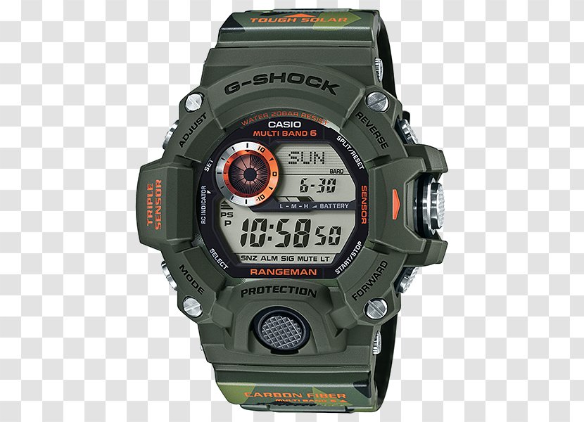 Master Of G G-Shock Rangeman GW9400 Watch Casio - Jewellery - Water Resistant Mark Transparent PNG