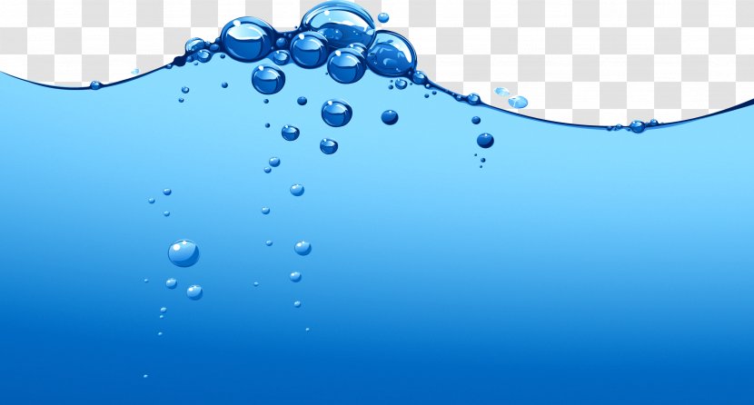 Water Blue Drop Clip Art - Wave - Underwater Bubbles Transparent PNG