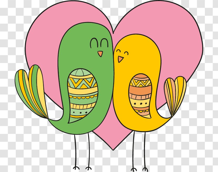 Lovebird Euclidean Vector - Cartoon - Cute Love Birds Flat Transparent PNG