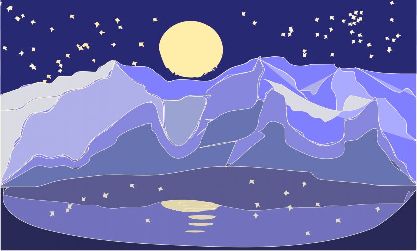 Mountain Landscape Night Sky Hill - Moon Transparent PNG