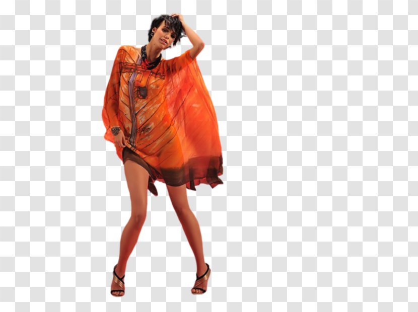 Woman Orange Black - Peach Transparent PNG