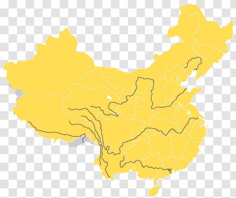 Geography Of China Chinese Wikipedia Map - English Transparent PNG